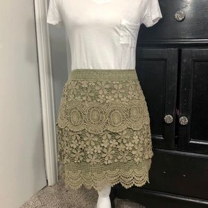 Free People Crochet Doily Mini Skirt